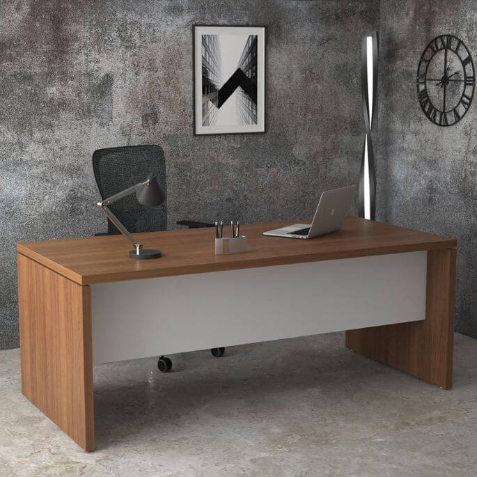 Bureau de direction moderne coloris noyer Saturne